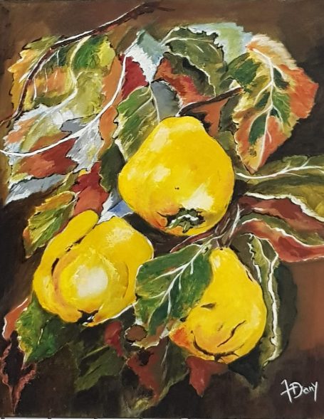 Les Coings 38x46 cm - Huile