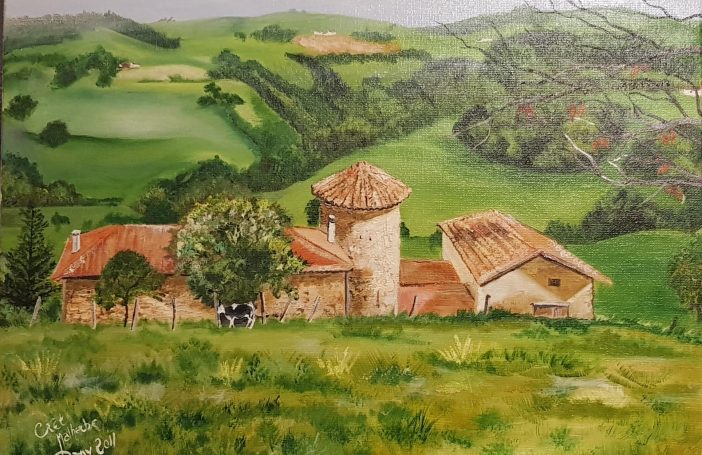 Crêt Malherbe, Marcenod 33x46 cm - Huile