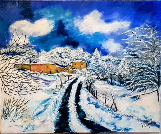 Le Hameau du Cazot 38x46 cm - Huile