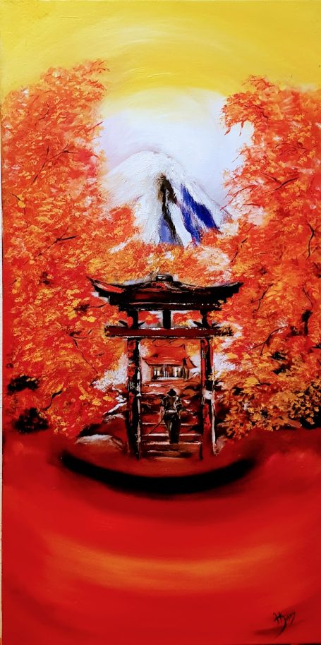 Le sanctuaire - 40x80 cm - Huile