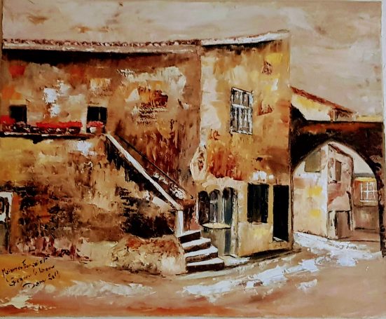 Maison François 1er 38x46 cm - Huile Cette œuvre à fait l'objet du expo pour les 100 ans de Grézieu la Varenne