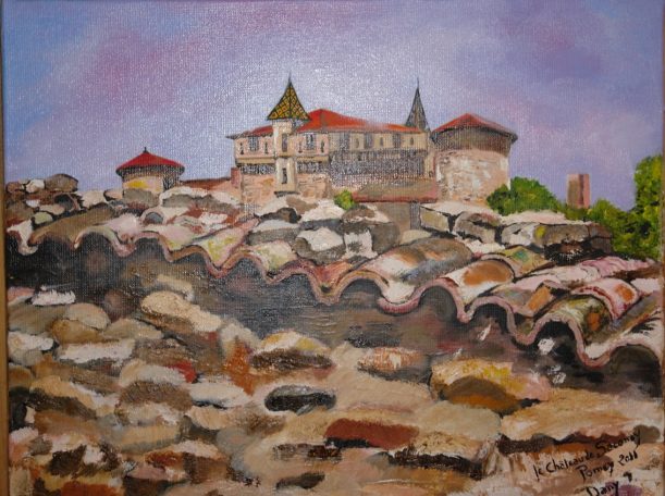 Château de Saconay 33x41 cm - Huile